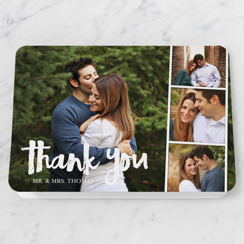 Happy Together Type Thank You Card, Black, Pearl Shimmer Cardstock, Rounded