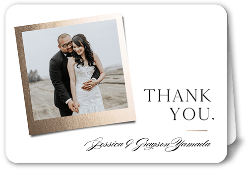 Married Now Thank You Card, White, 5x7 Folded, Matte, Folded Smooth Cardstock, Rounded