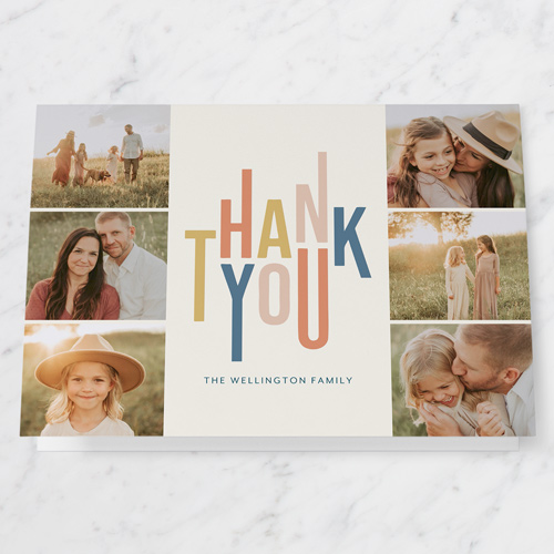 Stacked Gratitude Thank You Card, Beige, 5x7 Folded, Matte, Folded Smooth Cardstock, Square, Cream