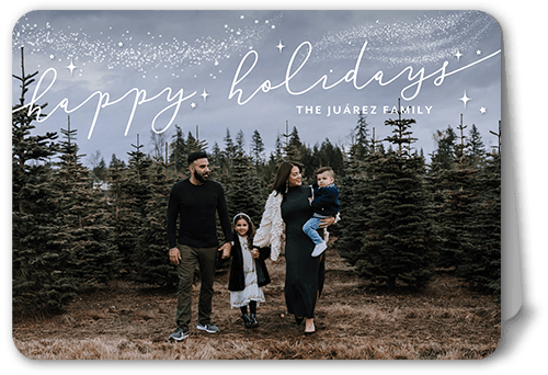 Contemporary Snowflake Holiday Card, White, 5x7 Folded, Holiday, Matte, Folded Smooth Cardstock, Rounded
