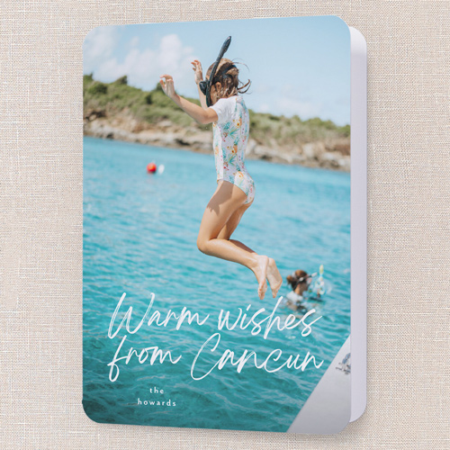 Warm Wishes From Holiday Card, White, 5x7 Folded, Write Your Own, Matte, Folded Smooth Cardstock, Rounded, White