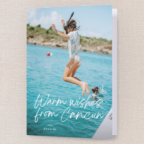 Warm Wishes From Holiday Card, White, 5x7 Folded, Write Your Own, Matte, Folded Smooth Cardstock, Square, White