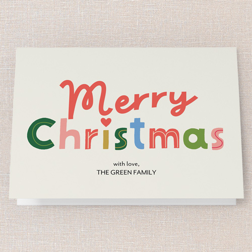 Cheerful Colors Holiday Card, White, 5x7 Folded, Christmas, Matte, Folded Smooth Cardstock, Square, White