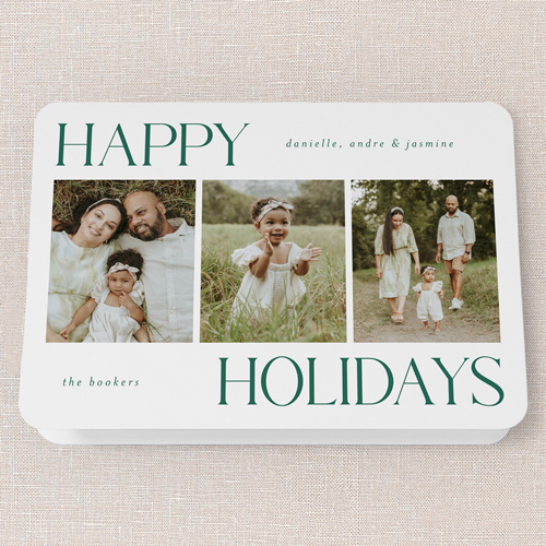 Simplistic Style Holiday Card, White, 5x7 Folded, Holiday, Matte, Folded Smooth Cardstock, Rounded, White