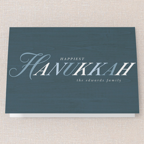 Festive Tradition Holiday Card, White, 5x7 Folded, Hanukkah, Pearl Shimmer Cardstock, Square, White