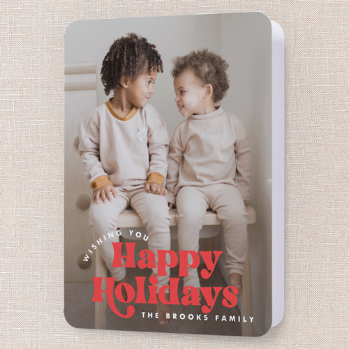 Merry Bold Moments Holiday Card, Red, 5x7 Folded, Holiday, Matte, Folded Smooth Cardstock, Rounded, Red
