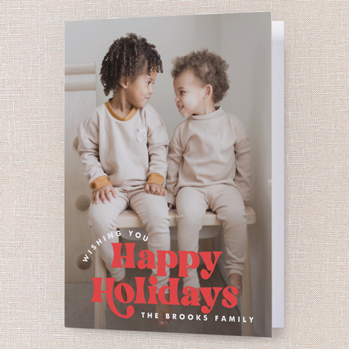 Merry Bold Moments Holiday Card, Red, 5x7 Folded, Holiday, Matte, Folded Smooth Cardstock, Square, Red
