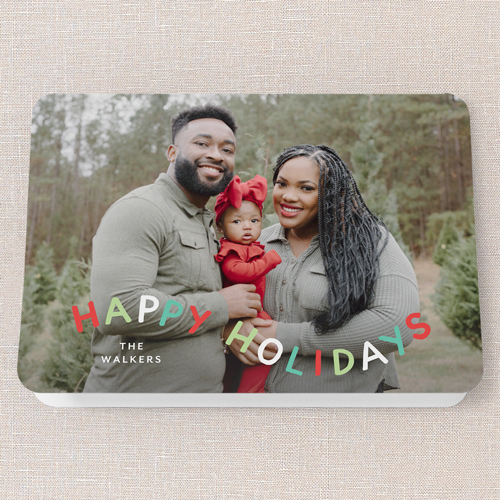 Creatively Curved Holiday Card, White, 5x7 Folded, Holiday, Matte, Folded Smooth Cardstock, Rounded, White