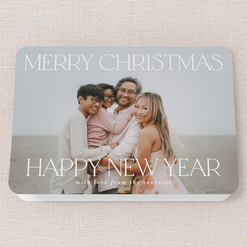 Timeless Seasonal Tidings Holiday Card, White, 5x7 Folded, Christmas, Matte, Folded Smooth Cardstock, Rounded, White