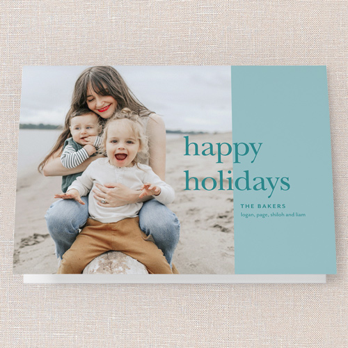 Simple Joyful Moments Holiday Card, Blue, 5x7 Folded, Holiday, Matte, Folded Smooth Cardstock, Square, Blue