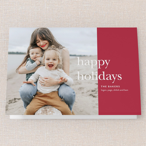 Simple Joyful Moments Holiday Card, Red, 5x7 Folded, Holiday, Pearl Shimmer Cardstock, Square, Red