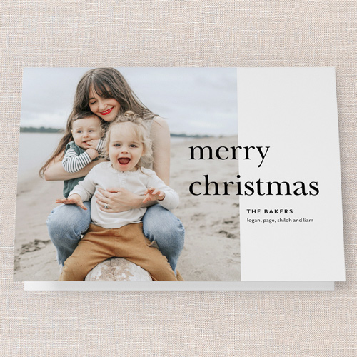 Simple Joyful Moments Holiday Card, White, 5x7 Folded, Christmas, Pearl Shimmer Cardstock, Square, White