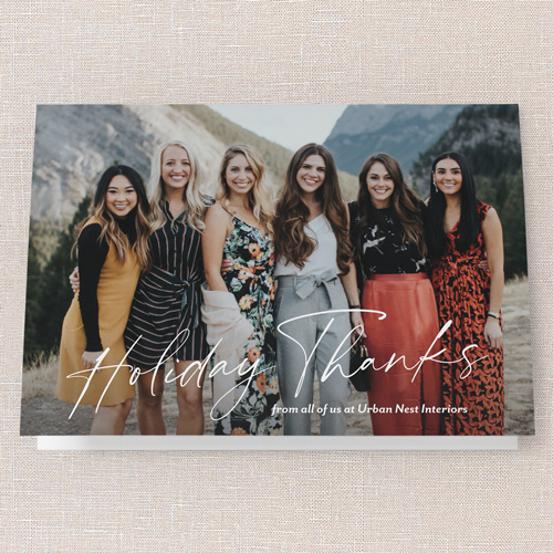 Holiday Thanks Holiday Card, White, 5x7 Folded, Holiday, Matte, Folded Smooth Cardstock, Square, White