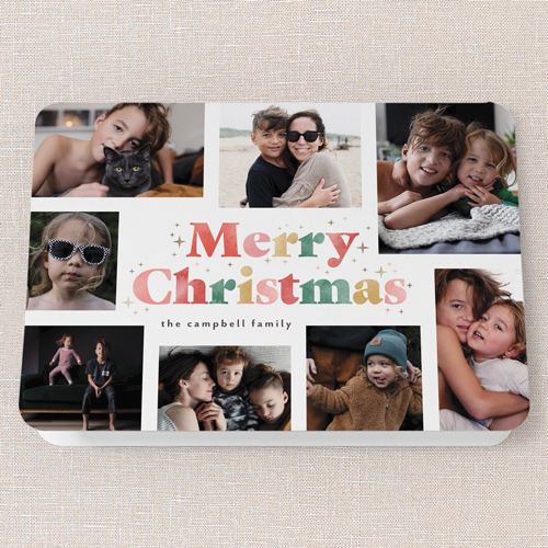 Textured Letters Holiday Card, White, 5x7 Folded, Christmas, Matte, Folded Smooth Cardstock, Rounded, White