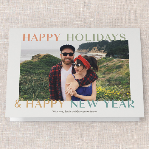 Tonal Frame Holiday Card, White, 5x7 Folded, Holiday, Pearl Shimmer Cardstock, Square, White