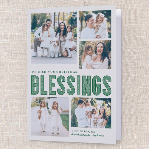 Pattern Type Holiday Card, Grey, 5x7 Folded, Religious, Pearl Shimmer Cardstock, Square, Whisper Gray