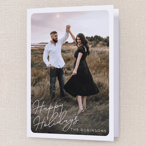 Matted Frame Holiday Card, White, 5x7 Folded, Holiday, Pearl Shimmer Cardstock, Square, White