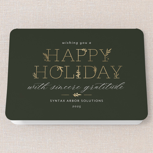 Embracing Elegant Holiday Card, Green, 5x7 Folded, Holiday, Matte, Folded Smooth Cardstock, Rounded, Forest