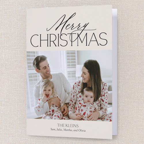 Jolly Gallery Holiday Card, Beige, 5x7 Folded, Christmas, Pearl Shimmer Cardstock, Square, Cream