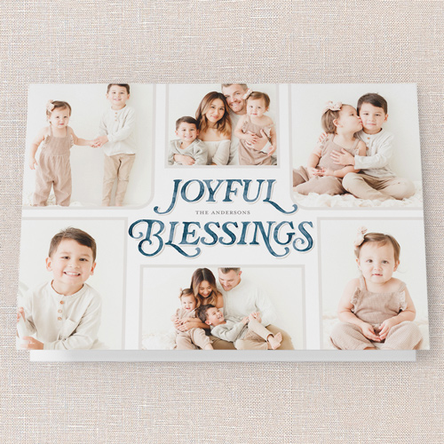 Painted Penmanship Holiday Card, Blue, 5x7 Folded, Religious, Matte, Folded Smooth Cardstock, Square, Nautical