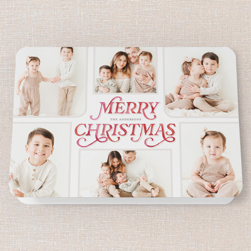 Painted Penmanship Holiday Card, Red, 5x7 Folded, Christmas, Matte, Folded Smooth Cardstock, Rounded, Winterberry