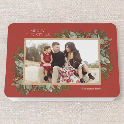 Hollied Corners Holiday Card, Red, 5x7 Folded, Christmas, Matte, Folded Smooth Cardstock, Rounded, Radish
