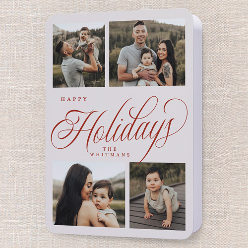 Modern Year Holiday Card, Red, 5x7 Folded, Holiday, Matte, Folded Smooth Cardstock, Rounded, Red