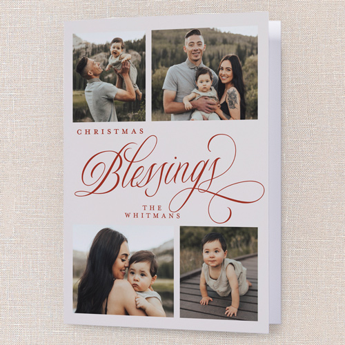 Modern Year Holiday Card, Red, 5x7 Folded, Religious, Pearl Shimmer Cardstock, Square, Red