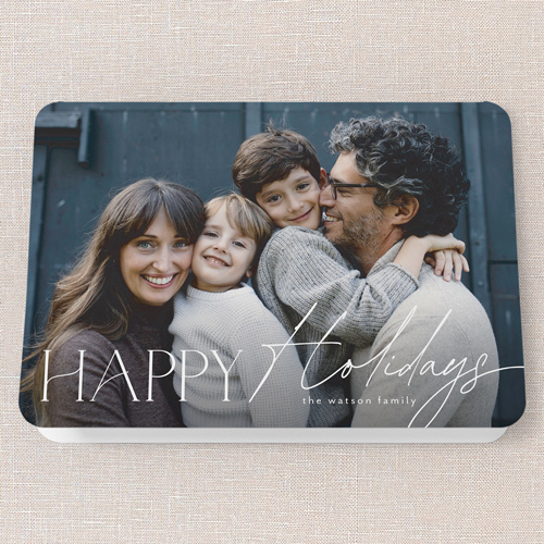 Serene Overlay Holiday Card, White, 5x7 Folded, Holiday, Matte, Folded Smooth Cardstock, Rounded, White