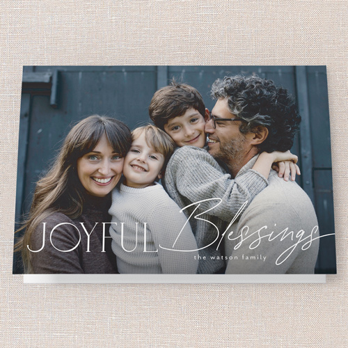 Serene Overlay Holiday Card, White, 5x7 Folded, Religious, Pearl Shimmer Cardstock, Square, White