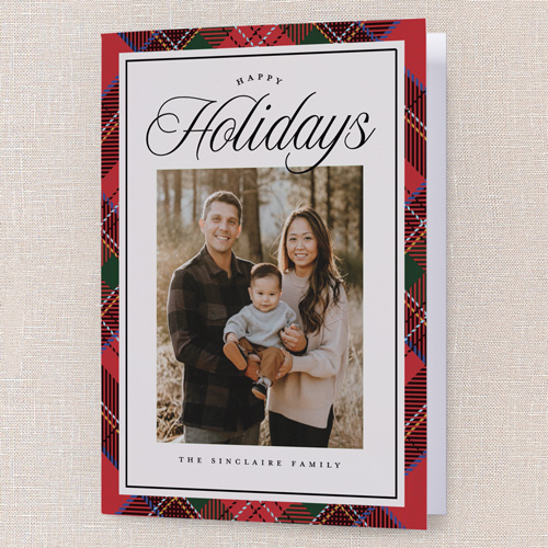 Heritage Border Holiday Card, Red, 5x7 Folded, Holiday, Matte, Folded Smooth Cardstock, Square, Tomato