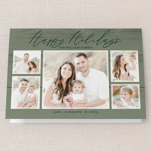 Rustic Harmony Holiday Card, Green, 5x7 Folded, Holiday, Matte, Folded Smooth Cardstock, Square, Pine