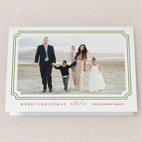 Elegant Framing Holiday Card, White, 5x7 Folded, Christmas, Pearl Shimmer Cardstock, Square, White