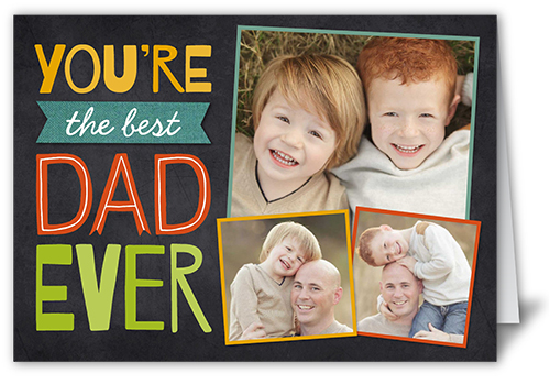 Best Dad Collage Father's Day Card, Black, White, Matte, Folded Smooth Cardstock, Square