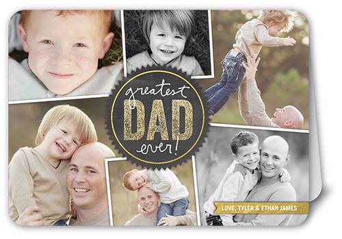Greatest Dad Ever Father's Day Card, Grey, Pearl Shimmer Cardstock, Rounded