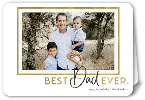Unparalleled Dad Father's Day Card, White, 5x7 Folded, Pearl Shimmer Cardstock, Rounded