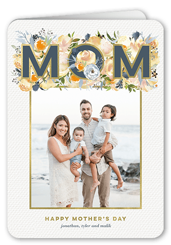 Sylvan Mom Mother's Day Card, White, 5x7 Folded, Pearl Shimmer Cardstock, Rounded
