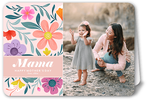 Floral Mama Mother's Day Card, Rounded Corners