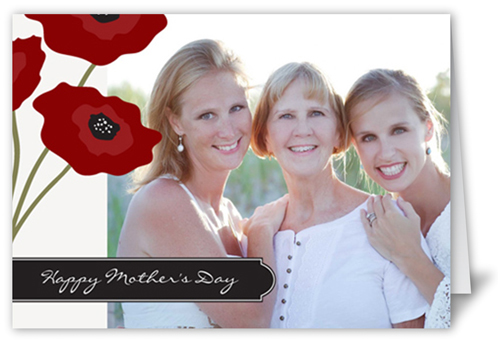 Perfect Poppies Mother's Day Card, Red, Pearl Shimmer Cardstock, Square