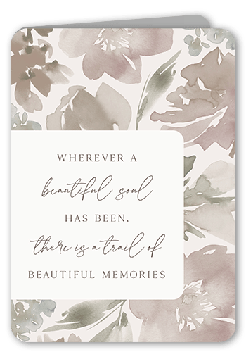 Beautiful Soul Sympathy Card, Grey, 5x7 Folded, Matte, Folded Smooth Cardstock, Rounded