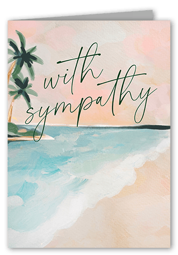 Serene Scenes Sympathy Card, Orange, 5x7 Folded, Pearl Shimmer Cardstock, Square, Peach