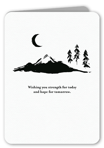 Serene Scene Sympathy Card, White, 5x7 Folded, Write Your Own Greeting, Pearl Shimmer Cardstock, Rounded