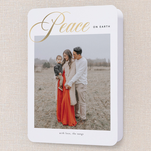 Promised Peace Religious Christmas Card, White, 5x7 Folded, Religious, Matte, Folded Smooth Cardstock, Rounded, White
