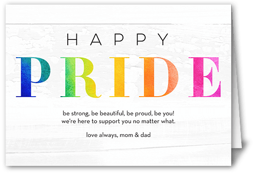 Bright Pride Pride Month Greeting Card, White, 5x7 Folded, Pearl Shimmer Cardstock, Square, White
