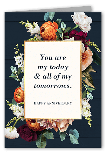Everlasting Endearment Anniversary Card, Blue, 5x7 Folded, Pearl Shimmer Cardstock, Square