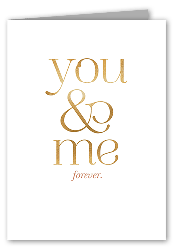 Forever Us Anniversary Card, White, 5x7 Folded, Pearl Shimmer Cardstock, Square