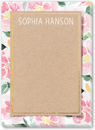 Flower Kraft 5x7 Notepad, Beige