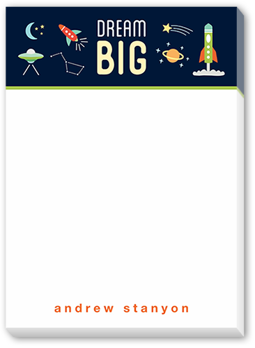 Big Dreaming  5x7 Notepad, Blue, Matte, Navy
