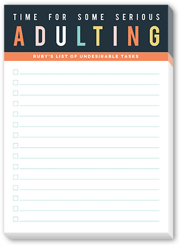 Serious Adulting Notepad, White, Matte