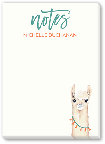 Llama Thoughts Notepad, Beige, Matte